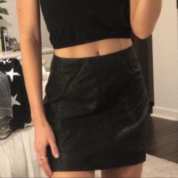Black Urban Outfitters Leather Skirt - Picture 2 of 4